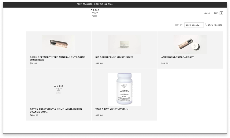alexmd product detail page