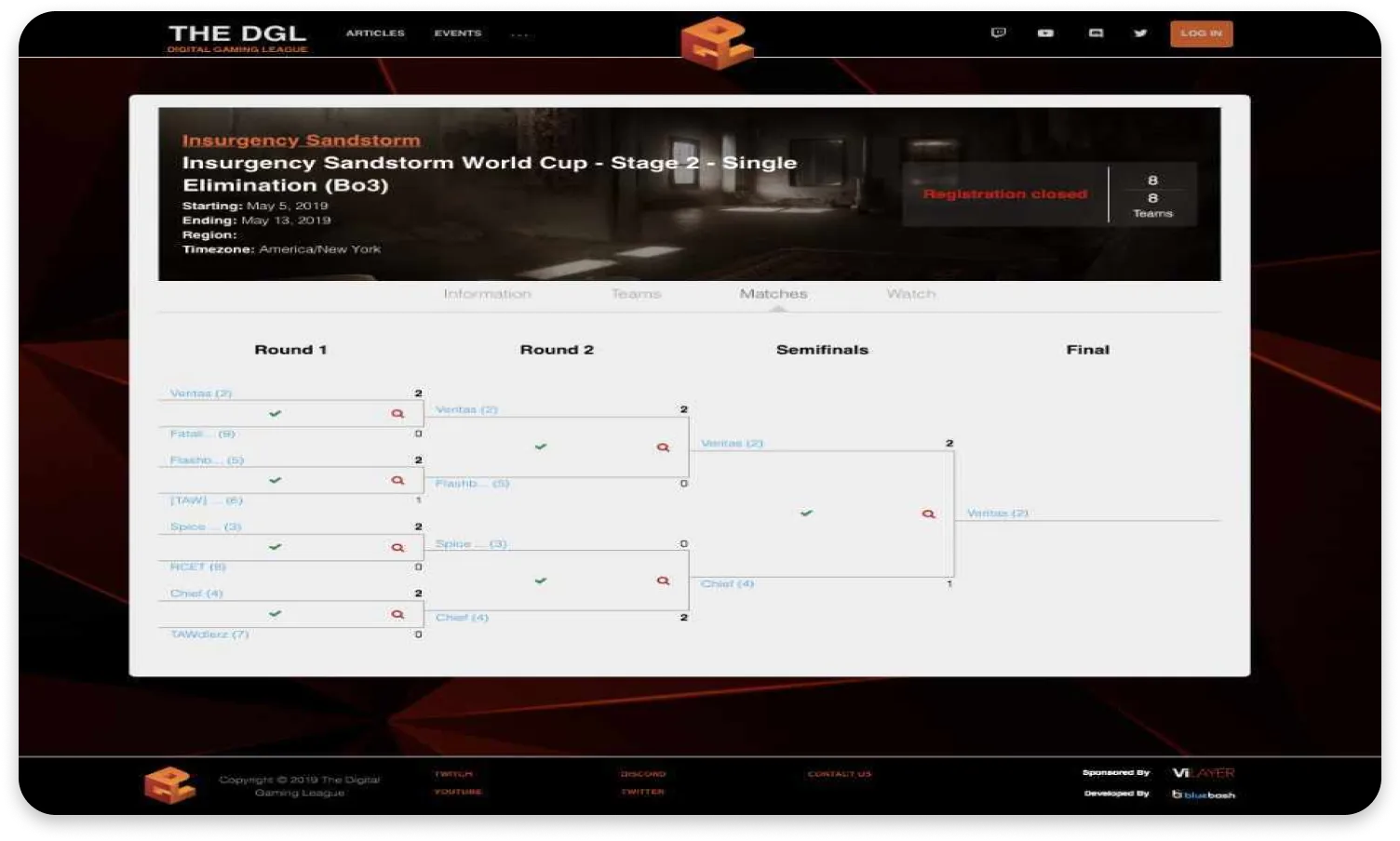 thedgl match schedule